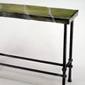 Hall Table. 2006, Collaborator: Ken Wilkinson, 30 x 38 x 12 inches - steel, paste wax, clay, glaze. Photo: Trent Watts