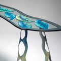 Sofa Table. 2003, Collaborator: Miranda Jones, 54w x 30h x 14d inches - mild steel, paint and varnish. Photo: Hogarth Photography, Saskatoon