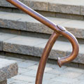 Watts Handrail, 2015. Simplicity, elegance and strength. This handrail was forged to 1 5/8 inch round from 1 1/2 inch square bar. Traditional mortise and tenon or blind weld joinery.