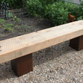 Cedar and Steel Bench #1. June 2014. 22h x 6d x 108long inches - salvaged steel and western red cedar