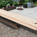 Cedar and Steel Bench #2. June 2014. 20h x 6d x 120long inches - salvaged steel (480 pounds) and western red cedar