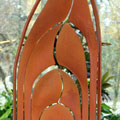 Cathedral. 2011, 60 x 20 x 5 inches on a 30 inch diameter base - steel, natural rust patina, 250lbs. Photo: M. Craig Campbell